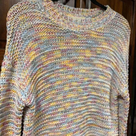 NWT Rag Poets confetti cream crewneck sweater XS - Picture 7 of 15